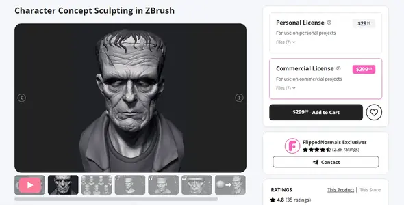 FlippedNormals – Character Concept Sculpting in ZBrush – Creative Design and Sculpting Workfl...webp