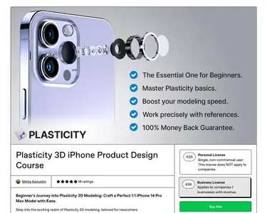 Gumroad – Plasticity – 3D iPhone Product Design Course by Nikita Kapustin – Professional Indu...webp